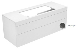 Модуль под раковину Edition 400 140х53,5х54,6 см, корпус белый, фас антрацит, для раковины 80см, система push-to-open, Keuco 31583700000 Keuco