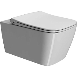 Подвесной унитаз Nubes 35х55 см, безободковый, без сиденья, тихий смыв, GSI 9615FR511 GSI