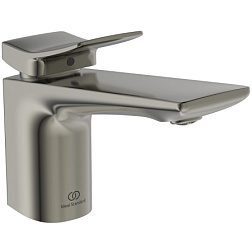 Смеситель для умывальника Conca высота до излива 10 см, неповоротный излив, стальной цвет, без донного клапана, Ideal Standard BD457GN Ideal Standard