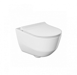 Подвесной унитаз Cliff 36х53 см, с микролифтом, быстросъемное, безободковый, с сиденьем, Roxa RX1CLFP300100 Roxa