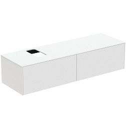 Модуль под раковину Conca 158,7х50,5х37 см, вырез в столешнице под заказ, белый матовый, система push-to-open, Ideal Standard T3983Y1 Ideal Standard