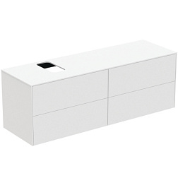 Модуль под раковину Conca 158,7х50,5х55 см, 4 ящика, вырез в столешнице под заказ, белый матовый, система push-to-open, Ideal Standard T3989Y1 Ideal Standard