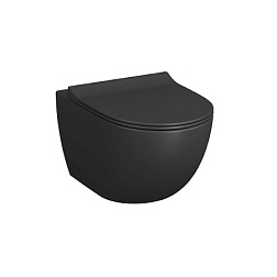 Подвесной унитаз Sento 36,5х54 см, VitrA Hygiene, матовый чёрный, безободковый, без сиденья, Vitra 7748B083-0101 Vitra