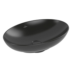 Накладная раковина Loop&Friends 56х38х12 см, TitanCeram, черный матовый, Villeroy&Boch 4A4701R7 Villeroy&Boch