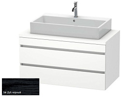 Модуль под раковину DuraStyle 100х54,8х51,2 см, без консоли, 2 ящика, корпус белый матовый, фронт дуб чёрный, Duravit DS531901618 Duravit