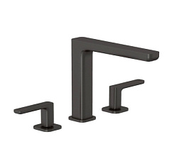 Смеситель для раковины на 3 отверстия Renon оружейная сталь, с донным клапаном, Kludi 42393N275 Kludi