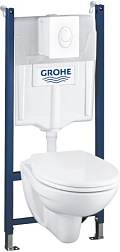 Комплект унитаза с инсталляцией Solido белая, с микролифтом, Grohe 39398000 Grohe