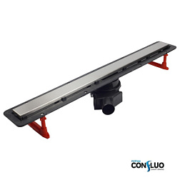 Дренажный желоб Confluo Frameless Line 55х6,2 см, сифон с горизонт. выпуском, с решеткой, Pestan 13701230 Pestan