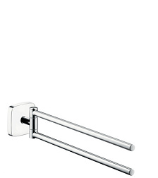 Рожковый полотенцедержатель PuraVida 44,5 см, двойной, хром, поворотный, Hansgrohe 41512000 Hansgrohe