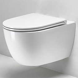 Подвесной унитаз Trevi 37х56 см, цвет белый матовый, безободковый, без сиденья, Simas TRV18bi matt Simas