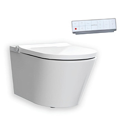 Подвесной электронный унитаз H-SMART 37х59,5 см, безободковый, функция биде, с сиденьем, Hatria Y9D301 Hatria