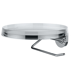 Держатель туалетной бумаги Kartell by laufen хром, с диском цвета 'прозрачный кристалл', хром, Laufen 3.8433.2.004.000.1 Laufen
