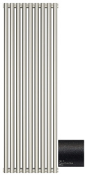 Отопительный дизайн-радиатор Эстет 40,5х120 см, 9 секций, темный титан муар, двухрядный коаксиальный, Сунержа 15-0332-1209 Сунержа