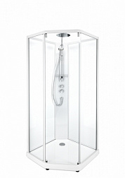 Дверь душевой кабины с передними стенками IDO Showerama 10-5 Comfort 100х100 см, прозрачное стекло, белый профиль, Ido 558.207.00.1 Ido