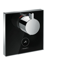 Встраиваемый в стену смеситель без излива Shower Select Glass черный/хром, 1 функция, чёрный цвет, термостат, Hansgrohe 15735600 Hansgrohe