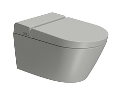 Подвесной электронный унитаз WClean 38х59 см, цвет матовый Cenere, безободковый, функция биде, с сиденьем, тихий смыв, GSI 7418K17 GSI