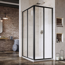 Душевая дверь для ограждения Supernova 75х195 см, черный+Transparent, SRV2-S, 3 мм, черный профиль, Ravak 14V303O2Z1 Ravak