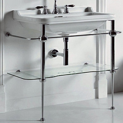 Консоль для раковины Waldorf 98х55х83 см, со стеклянной полочкой, цвет хром, для раковины 80см, Kerasan 9197K1cr Kerasan