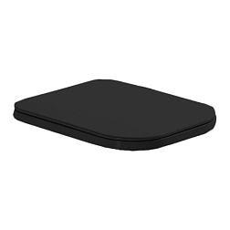 Сиденье для унитаза Henges цвет черный матовый, петли хром, дюропласт, с микролифтом, быстросъемное, Simas HE004 nero  matt/cr Simas