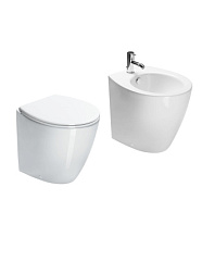 Комплект унитаза с биде Velis 37х50 см, с микролифтом, быстросъемное, без крышки, с сиденьем, Catalano 1BI5000+1VP5000+5NLV5STF00 Catalano