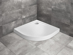 Поддон Doros A Compact Stone White 90х90х11,5 см, четверть круга, акриловый, Radaway SDRA9090-05-04S Radaway