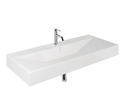 Подвесная раковина Resa 121х50х12 см, санфарфор, с отв. под смеситель, Kludi 59WW12143 Kludi