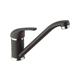 Смеситель для кухни Jolly матовый, metallic black, поворотный излив, чёрный цвет, Paini 6944573Z1KM Paini