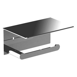 Держатель туалетной бумаги Verona с полочкой, глянцевый, хром, Nofer 16876.B Nofer