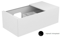 Модуль под раковину Edition 11 105х53,5х35 см, черный глянцевый, с подсветкой, со столешницей справа, система push-to-open, Keuco 31153570100 Keuco