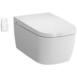 Подвесной электронный унитаз V-Care 38х60 см, антибактериальная глазурь vitra hygiene, безободковый, функция биде, с сиденьем, Vitra 5674B003-6193 Vitra