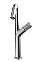 Высокий смеситель на столешницу PLY 31 см, до излива 23,6 см, поворотный излив, с донным клапаном, Bossini Z00903.030 Bossini