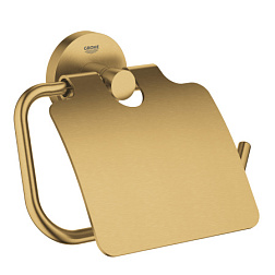 Держатель туалетной бумаги Essentials матовый, золото, с крышкой, Grohe 40367GN1 Grohe