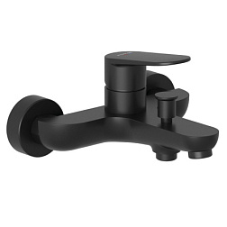 Настенный смеситель X1 матовый, неповоротный излив, с выходом на душ (без лейки), чёрный цвет, Kludi 326913975 Kludi