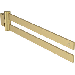 Рожковый полотенцедержатель Conca 45 см, шлифованное, квадратный дизайн, двойной, золото, поворотный, Ideal Standard T5395A2 Ideal Standard