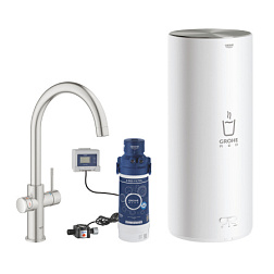Кухонный смеситель для фильтра Red Duo с фильтром и бойлером, суперсталь, Grohe 30079DC1 Grohe