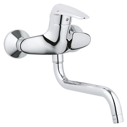 Настенный смеситель для кухни Eurodisc поворотный излив, Grohe 33772001 Grohe