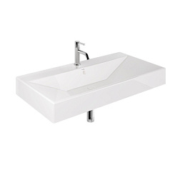 Подвесная раковина Resa 101х50х12 см, санфарфор, с отв. под смеситель, Kludi 59WW10143 Kludi