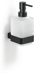 Настенный дозатор Lounge стеклянный, с металлической помпой, цвет черный, с держателем, Gedy 5481(14) Gedy