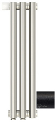 Отопительный дизайн-радиатор Эстет 13,5х50 см, 3 секции, левый, темный титан муар, однорядный глухой, Сунержа 15-0310-5003 Сунержа