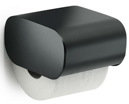 Держатель туалетной бумаги Outline матовый, цвет черный, с крышкой, Gedy 3225(14) Gedy