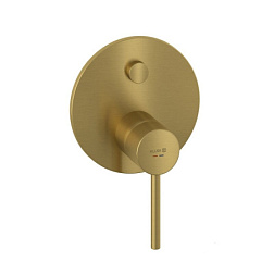 Лицевая часть встраиваемого смесителя Bozz брашированное, 2 функции, золото, Kludi 38759N076 Kludi