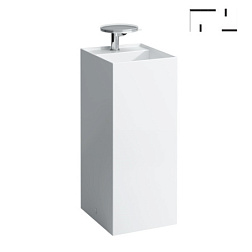 Напольная раковина Kartell by laufen 37,5х43,5х90 см, линии, серый, без отверстия перелива, с 1 отверстием для смесителя, санфарфор, Laufen 8.1133.1.D01.111.1 Laufen