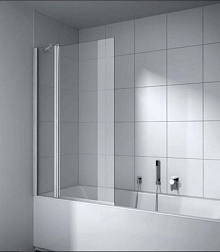 Шторка для ванны Cada XS 90х140 см, маятниковая створка с фиксированной панелью справа, прозрачная, поворотная, Kermi CKDTR09014VPK Kermi