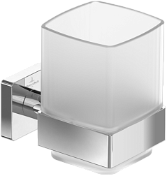 Настенный стакан квадратный, хром, с держателем, Villeroy&Boch TVA15201900061 Villeroy&Boch